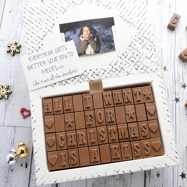 Romantic Chocolate Christmas Card - Gifts > Christmas > Chocolate > Personalised Chocolate > Chocolate Card Morse Toad