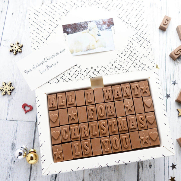 All I Want For Christmas Is...? - Gifts > Christmas > Chocolate > Personalised Chocolate > Chocolate Card Morse Toad