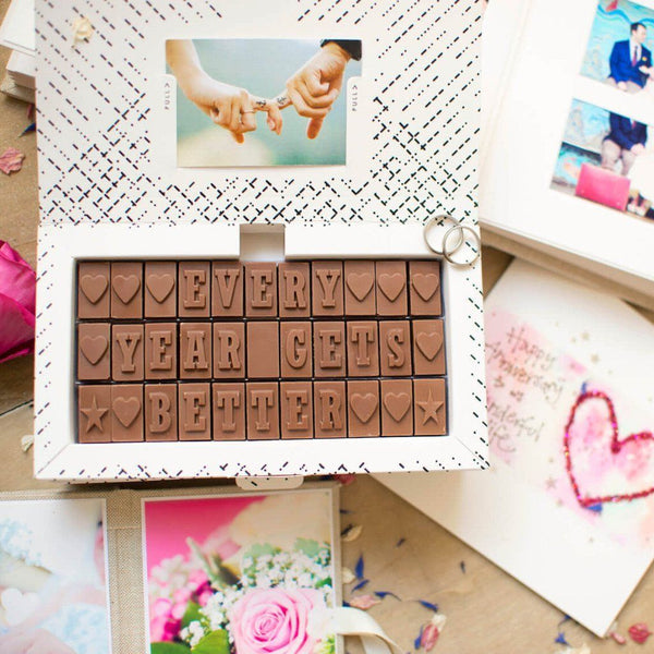 Chocolate Anniversary Card - Gifts > Anniversary > Chocolate > Personalised Chocolate > Chocolate Card Morse Toad