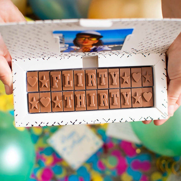 Chocolate 30th Birthday Gift - Gifts > 30th Birthday > Chocolate > Personalised Chocolate > Birthday > Chocolate Card Morse Toad