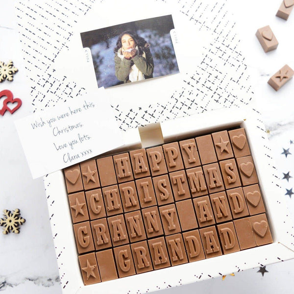 Chocolate Christmas Card For Grandparents - Gifts > Grandparents > Chocolate > Personalised Chocolate > Christmas > Chocolate Card Morse Toad