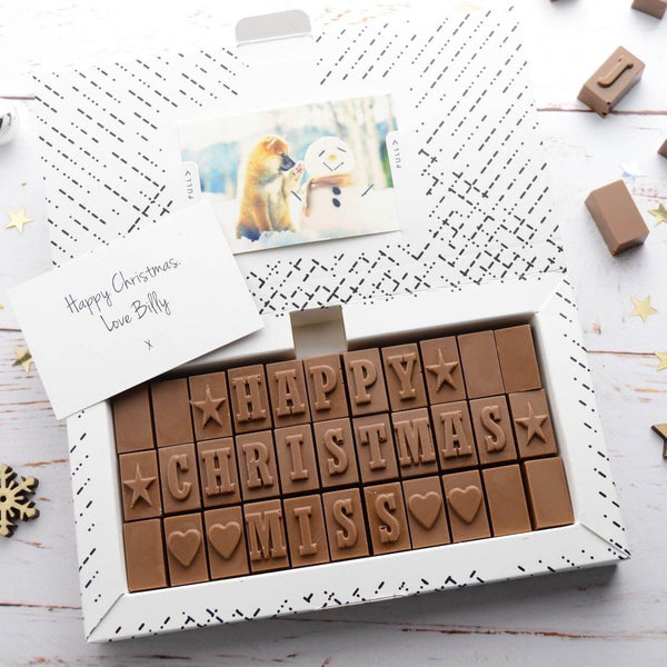 Chocolate Christmas Card For Teachers - Gifts > Teacher > Chocolate > Personalised Chocolate > Christmas > Chocolate Card Morse Toad