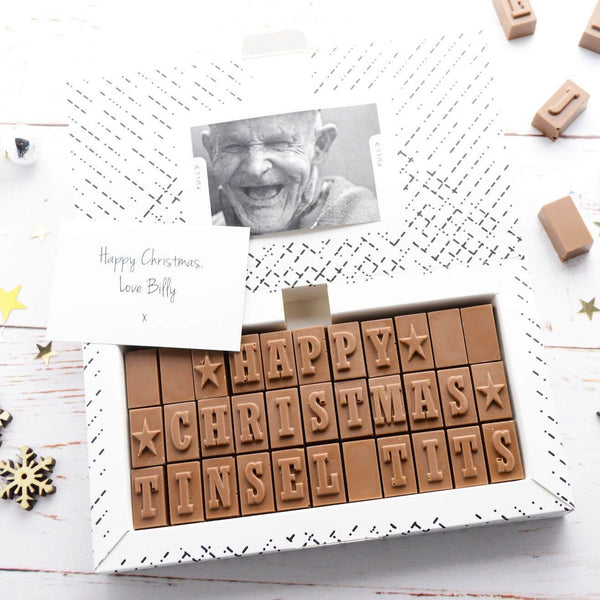 Chocolate Christmas Cards For Grumpy Scrooge - Gifts > Funny > Chocolate > Personalised Chocolate > Christmas > Chocolate Card Morse Toad