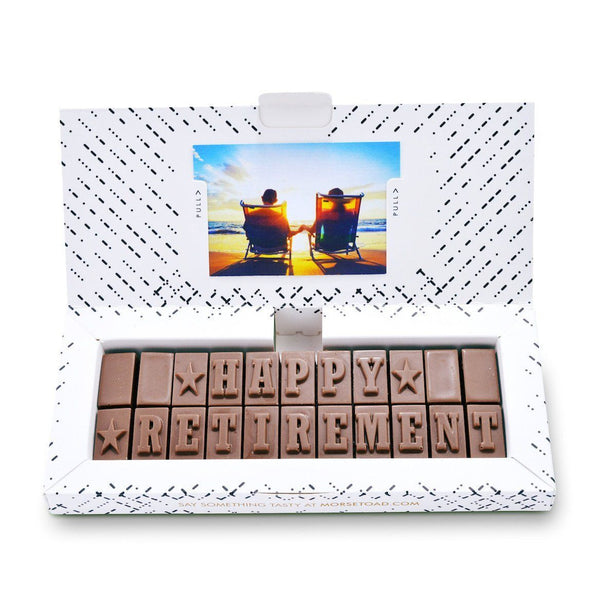 Chocolate Retirement Gift - Gifts > Retirement > Chocolate > Personalised Chocolate > Chocolate Card Morse Toad