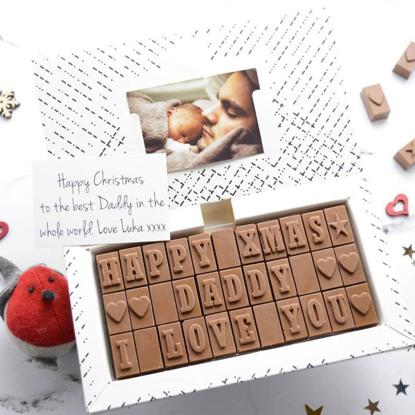 Chocolate Christmas Card For Daddy - Gifts > Dad > Chocolate > Personalised Chocolate > Christmas > Chocolate Card Morse Toad
