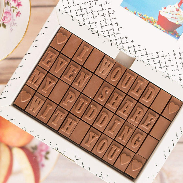 I Would Even Share My Pudding With You - Gifts > Valentines Day > Chocolate > Personalised Chocolate > Chocolate Card Morse Toad
