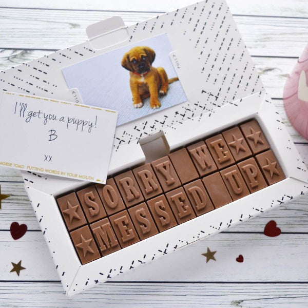 Chocolate Sorry Gift - Gifts > Sorry Gift > Chocolate > Personalised Chocolate >Chocolate Card Morse Toad