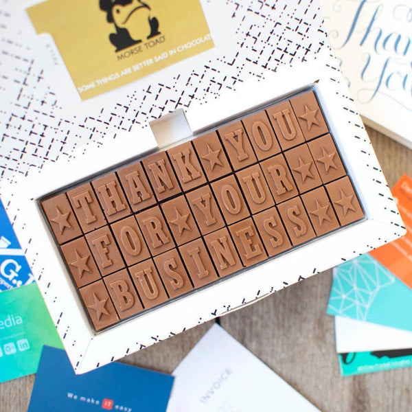 Personalised Chocolate Corporate Gift - Medium Box - Gifts > Business > Chocolate > Personalised Chocolate > Chocolate Card Morse Toad