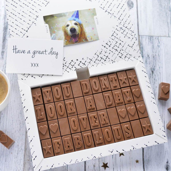 Chocolate 70th Birthday Gift - Gifts > 70th Birthday > Chocolate > Personalised Chocolate > Birthday > Chocolate Card Morse Toad