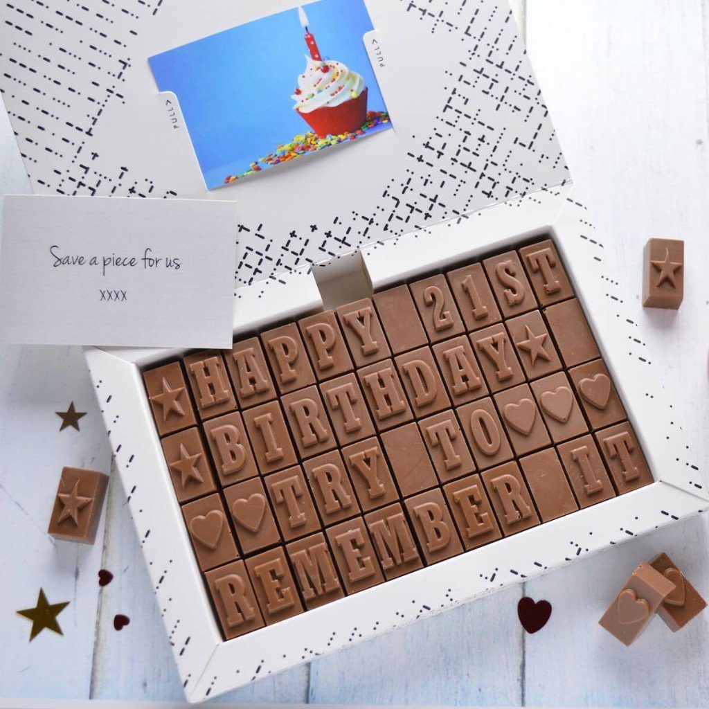 Chocolate 21st Birthday Gift - Gifts > 21st Birthday > Chocolate > Personalised Chocolate > Birthday > Chocolate Card Morse Toad