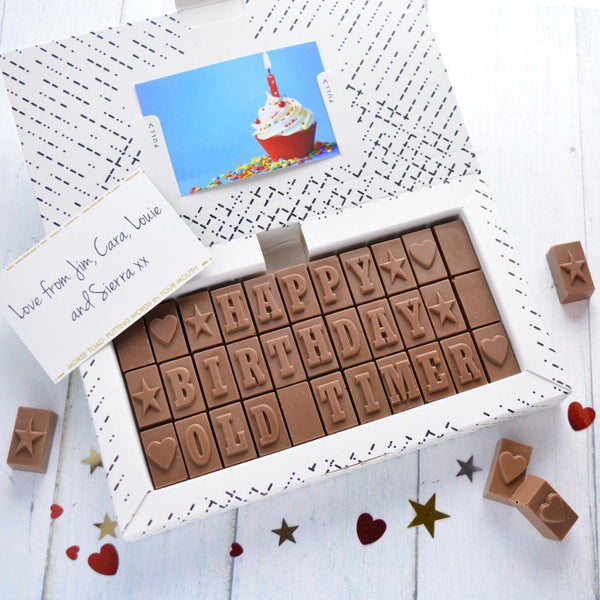 Chocolate 60th Birthday Gift - Gifts > 60th Birthday > Chocolate > Personalised Chocolate > Birthday > Chocolate Card Morse Toad