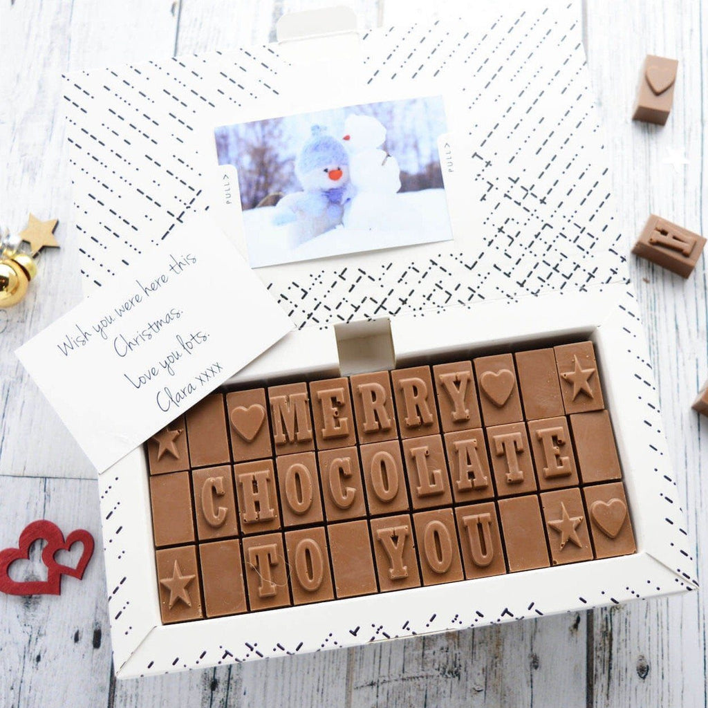 Festive Chocolate Christmas Card - Gifts > Christmas > Chocolate > Personalised Chocolate > Chocolate Card Morse Toad